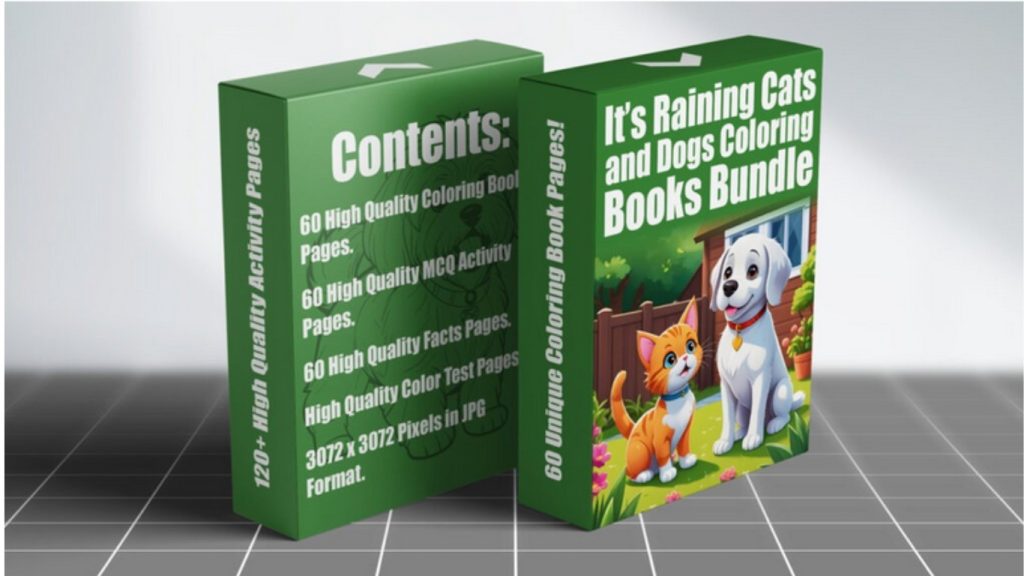 PLR It's Raining Cats and Dogs Coloring Books Bundle Review